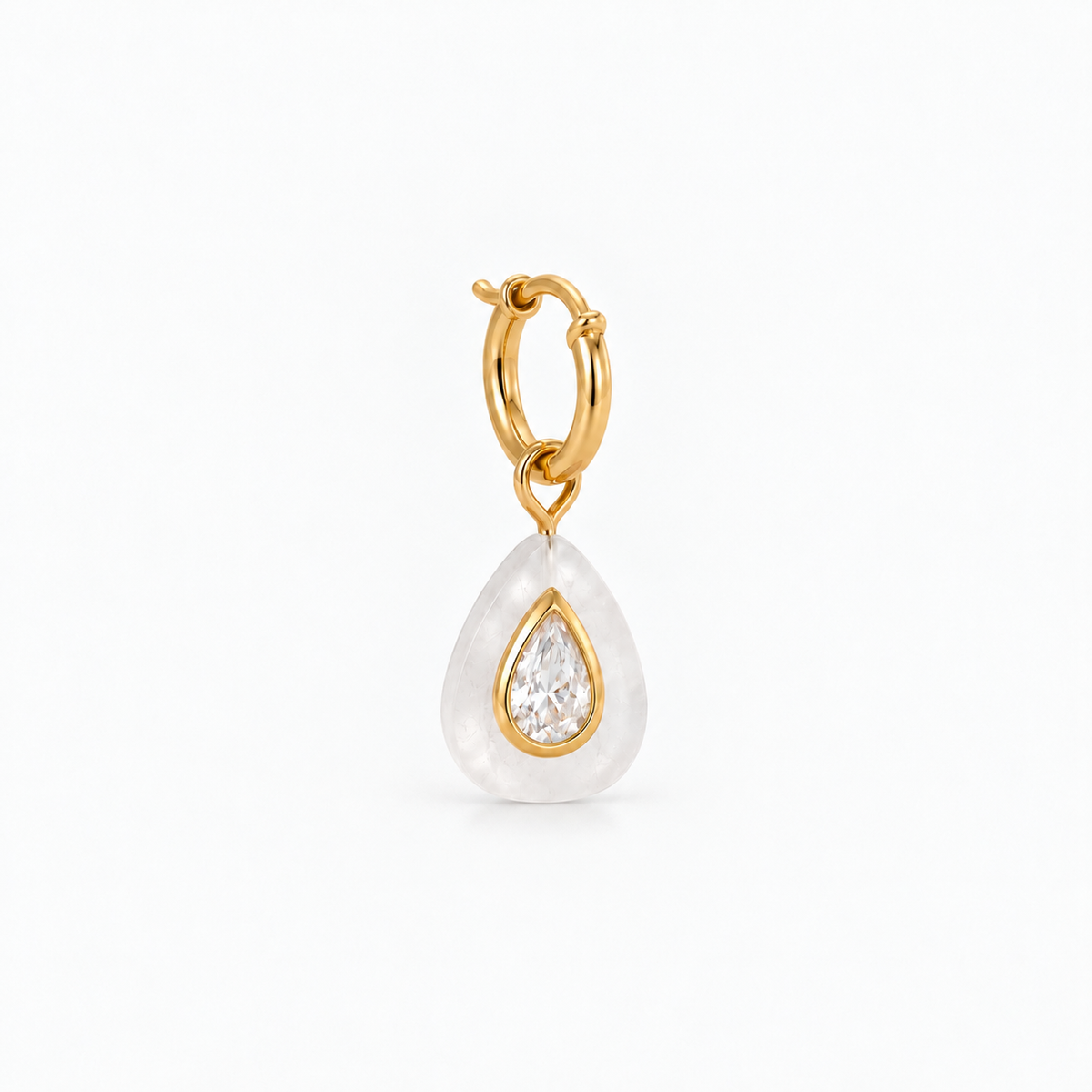Brinco Cristal Safira Branca