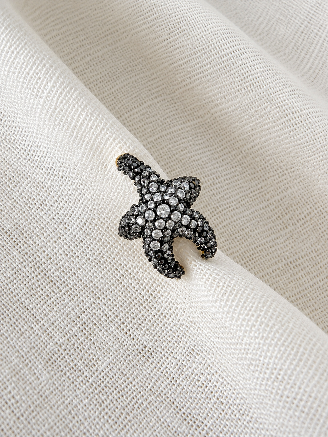 Ear Cuff Estrela Safira Branca