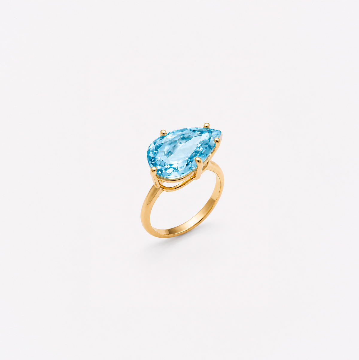 Anel Mineral Gota Topazio Sky