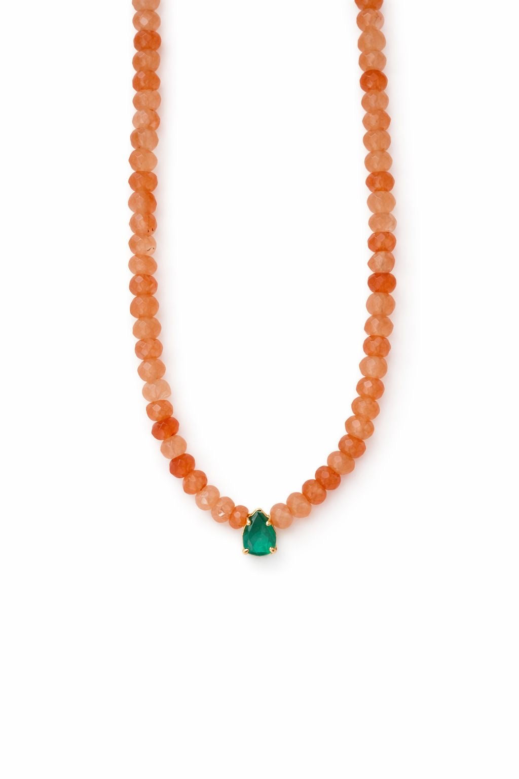 Colar Tina Jade Laranja e Esmeralda